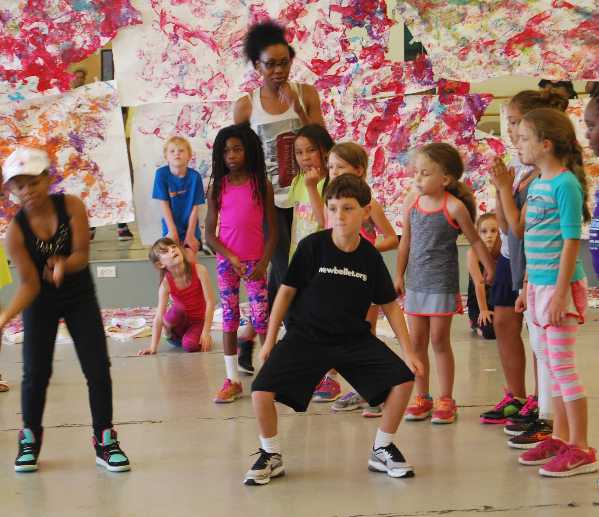 Children dance at the Versatile Dance summer camp at New Ballet.
